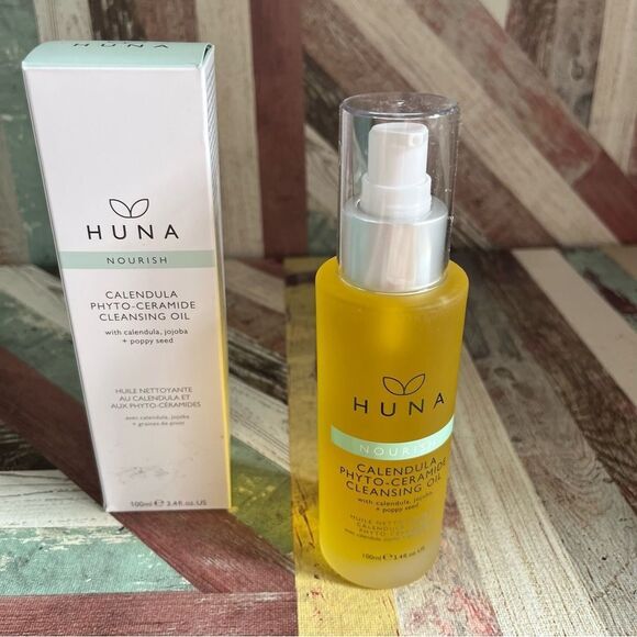 HUNA Nourish Calendula Phyto-Ceramide Cleansing Oil NEW 3.4 oz Hypoallergenic - Picture 2 of 9